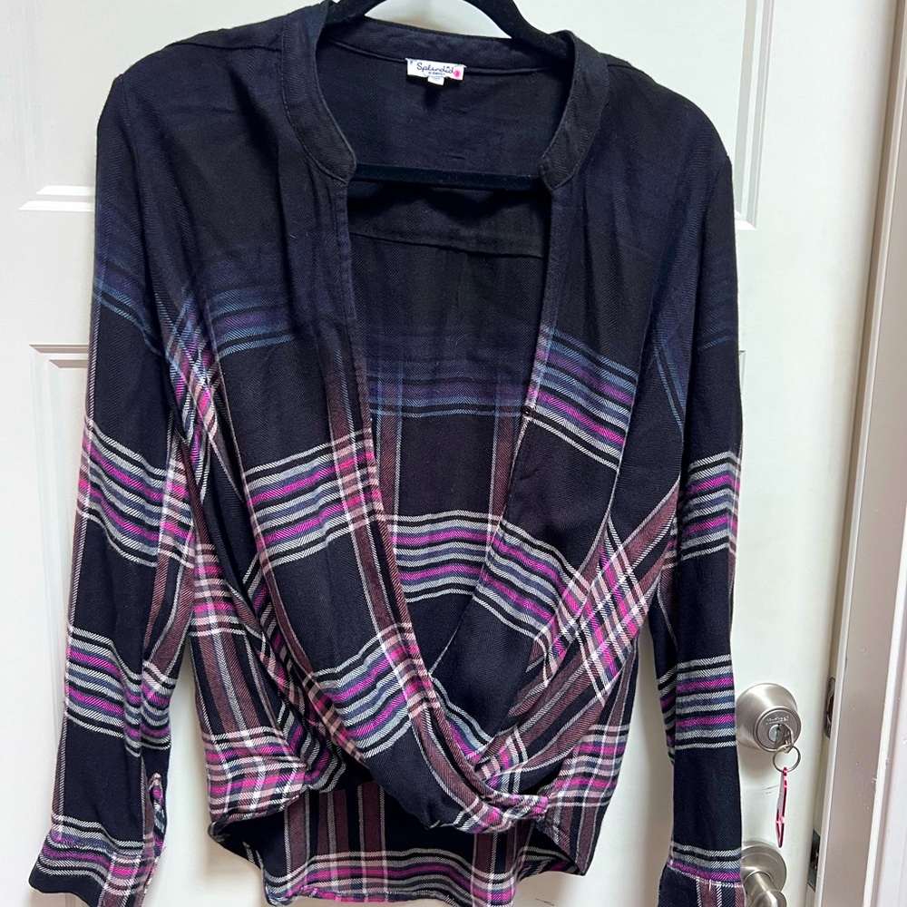 Splendid XS Very Soft Flannel Wrap Top